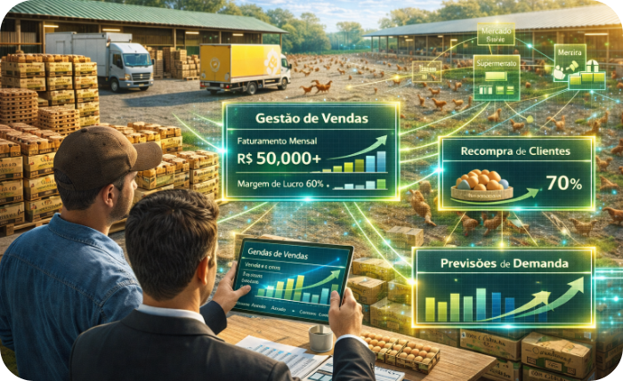 Gestão de Vendas na Avicultura Caipira: Controle Total do Faturamento e Relacionamento com Clientes